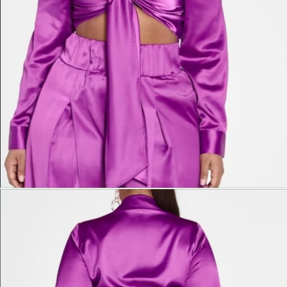 Plus Size Frankie Tavares X FTFLab! cream Crop Top & Wide Leg Pants - Picture 6 of 7